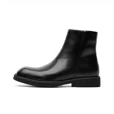 合成革 时尚潮流底厚增高百搭之选 短靴 男款 黑色