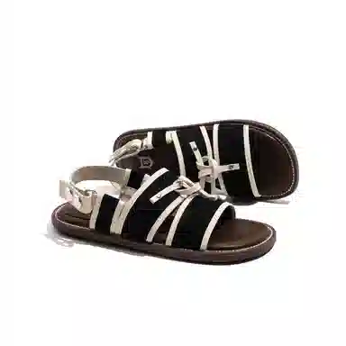 老喵 布 舒适百搭 透气 沙滩凉鞋 女款 黑色