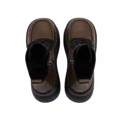 优质皮面厚底休闲百搭松糕鞋 短靴 女款