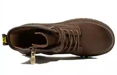 Q.VONTON Vintage 8-Eyelet Biker Boots Dark Brown