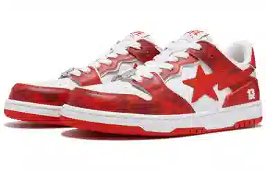 A BATHING APE Clutch Sta SK8 White Red