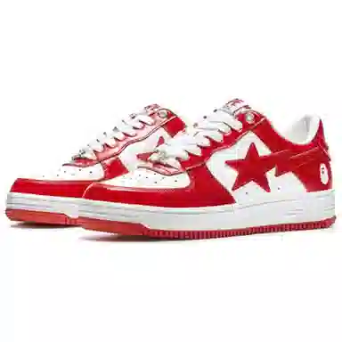 A BATHING APE STA Low Red White