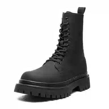 Chi Lang PU Matte Martin Boots Black