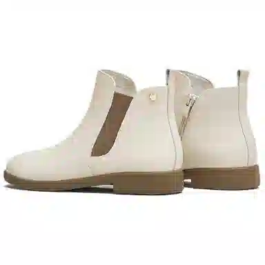 他她 休闲时尚潮流简约气质 切尔西靴 女款 米白