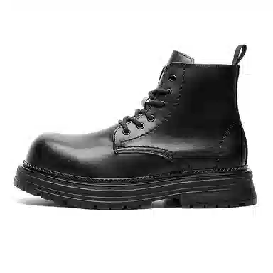 BrandName English High-top Workwear Boots Black