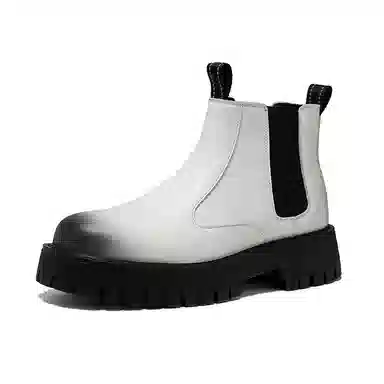 融合时尚潮流与法式复古的英伦风厚底耐磨靴 短筒 经典切尔西靴 男款