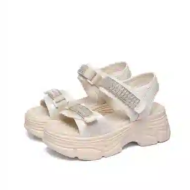 金丝兔 牛皮革 休闲舒适潮流时尚百搭 沙滩凉鞋 女款