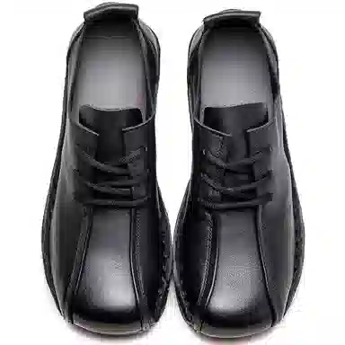 Jiezhou Vintage Leather Casual Shoes 4CM Women