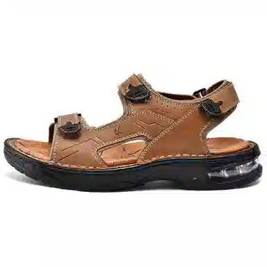 赞斯特 头层牛皮 轻奢品牌男士休闲鞋外穿 沙滩凉鞋 男款