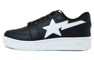 A BATHING APE STA Low Black White