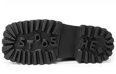 STOOSHE Side Zip Square Toe Platform Martin Boots Black