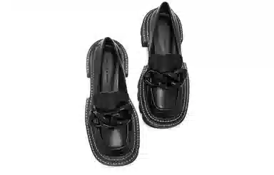 CHARLES&KEITH Chain Platform Loafers Black