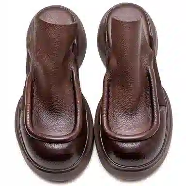 杰骤 厚底外穿  时尚潮流包头拖鞋 女