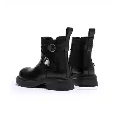 日泰 头层牛皮 时尚潮流 简约经典 短筒 切尔西靴 女款 黑色