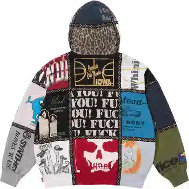 Supreme x Number (N)ine Patchwork Zip Up Hoodie