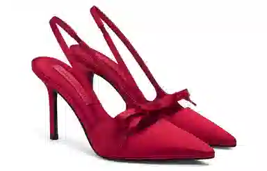 CHARLES&KEITH Satin Bow Pointed Toe Heels
