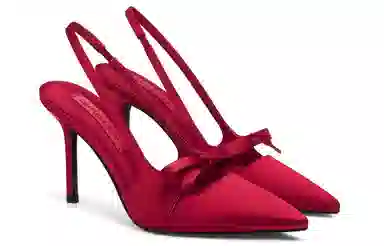 CHARLES&KEITH Satin Bow Pointed Toe Heels