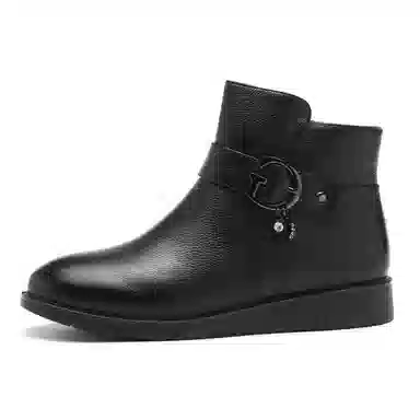 AOKANG Black Ankle Boots
