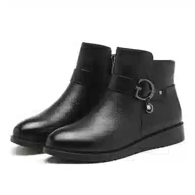 AOKANG Black Ankle Boots