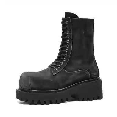 Zhenran 10cm Height Increase Biker Boots