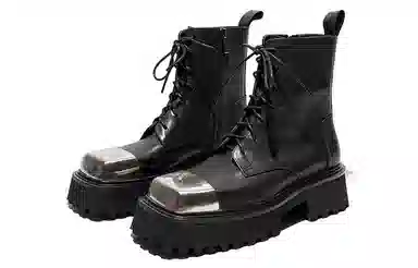 STOOSHE Mecha Series Metal Toe Martin Boots Black