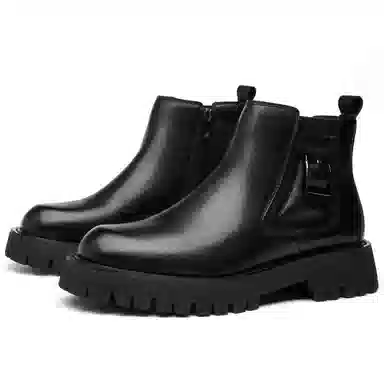 法派 英伦风工装舒适耐磨 中筒 切尔西靴 男款 黑色