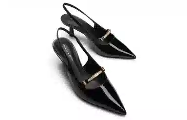 Charles & Keith Pointed Toe Metal Detail Heels