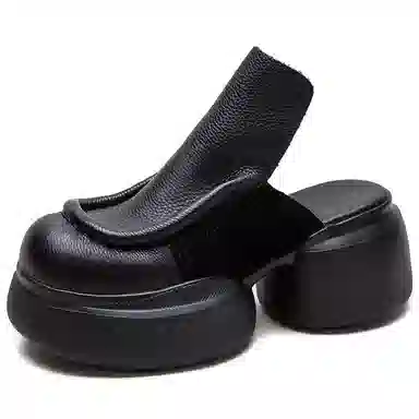 杰骤 厚底外穿  时尚潮流包头拖鞋 女