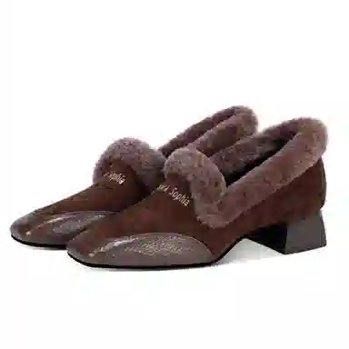 JESSICA SOPHIA Square Toe Block Heel 3.5cm