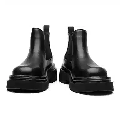 超纤皮 潮流舒适时尚百搭透气休闲 短筒 切尔西靴 男款 经典黑色