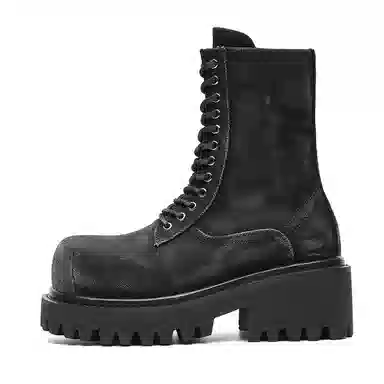 Zhenran 10cm Height Increase Biker Boots