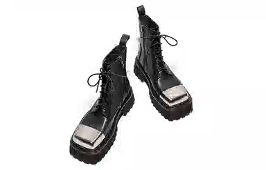 STOOSHE Mecha Series Metal Toe Martin Boots Black