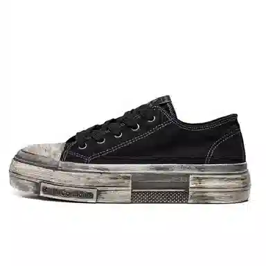 Mengsai Low Canvas Sneakers Black