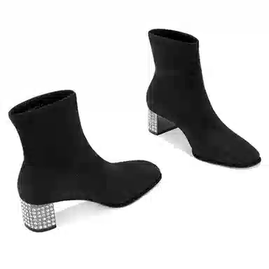 Jessica Sophia Suede Crystal Slim Ankle Boots