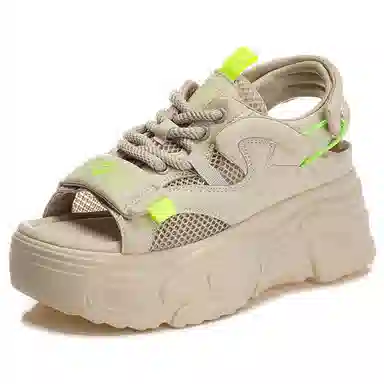 艾格鸟 织物 厚底增高潮流百搭 沙滩凉鞋 女款