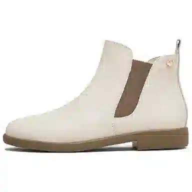 他她 休闲时尚潮流简约气质 切尔西靴 女款 米白