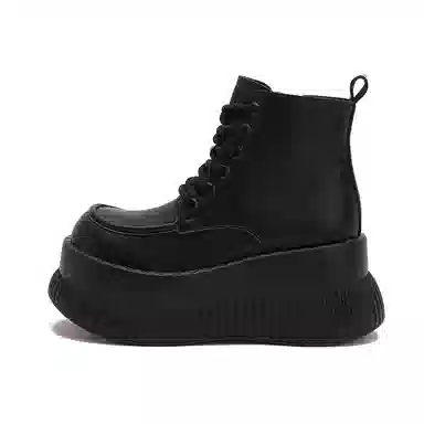 优质皮面厚底休闲百搭松糕鞋 短靴 女款