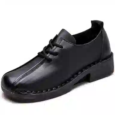 Jiezhou Vintage Leather Casual Shoes 4CM Women