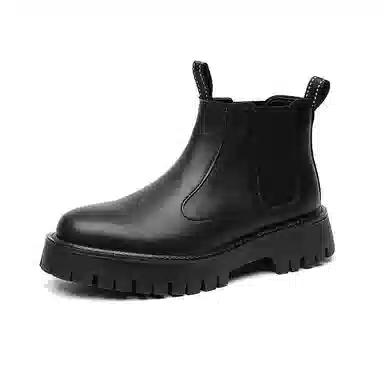 融合时尚潮流与法式复古的英伦风厚底耐磨靴 短筒 经典切尔西靴 男款