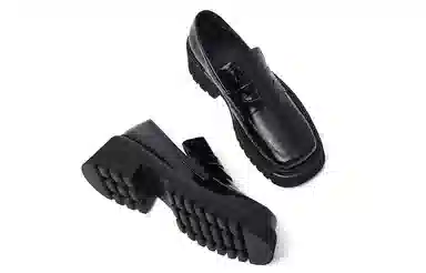 STOOSHE Newborn Platform Loafers Black