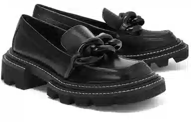 CHARLES&KEITH Chain Platform Loafers Black