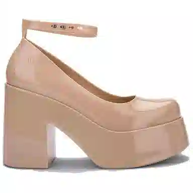 Melissa Chunk Heel Pumps Light Brown