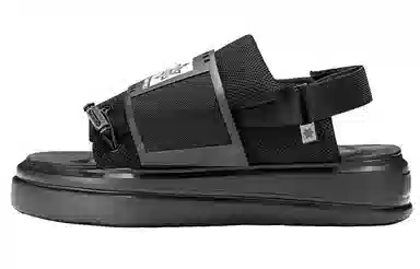 NORVINCY Velcro Drawstring Sandals Black