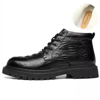 法派 二层牛皮 加绒 加厚  耐磨 保暖 短筒 户外靴 男款 黑色