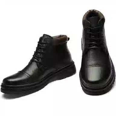 文耐 时尚百搭 短筒 马丁靴 男女同款 黑色