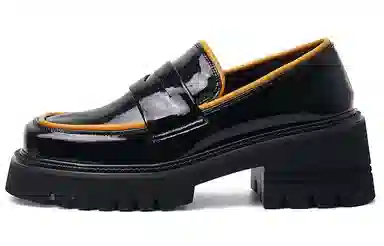 STOOSHE Newborn Platform Loafers Black Brown