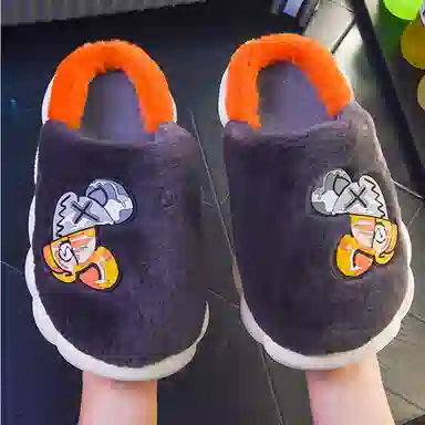 姝娈 绒面 舒适百搭 包头拖鞋 女款 黑色