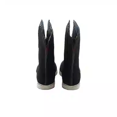 布鞋 内联升 男千手工千层底 工装靴 布 手工千层底 短靴 男款 黑色