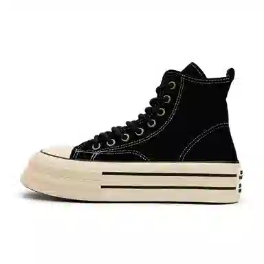 Mengsai High Top Canvas Sneakers Black
