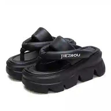 杰骤 厚底增高 时尚精致人字拖鞋 女款